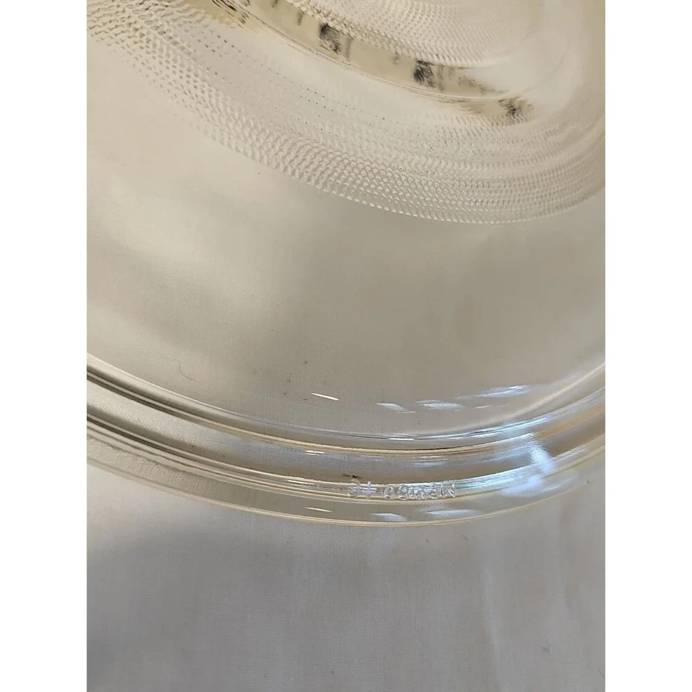 Vintage 9-1/2 Inch Casserole Glass Lid Inside Diameter 8-3/4 Inch Stamped Mexico